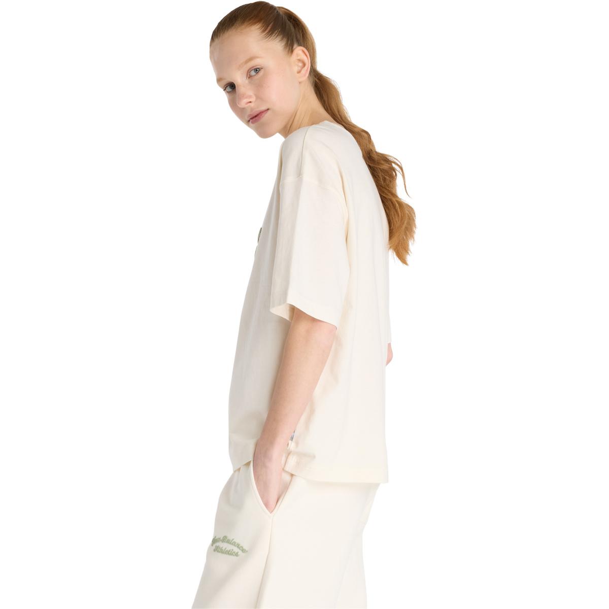 New Balance Linear Heritage Oversized T-shirt Dame White