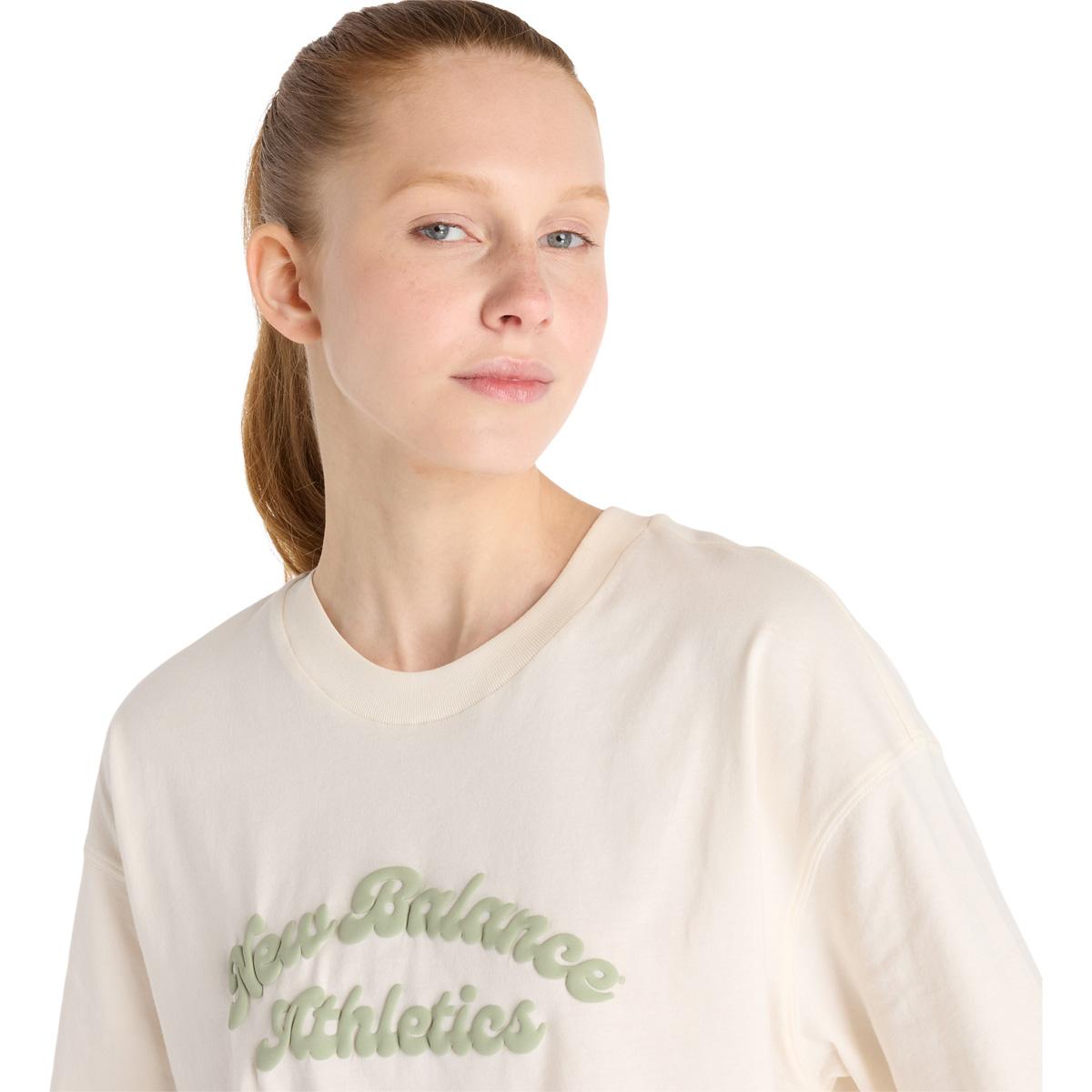 New Balance Linear Heritage Oversized T-shirt Dame White