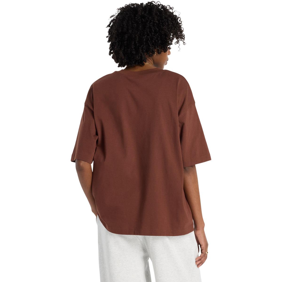 New Balance Linear Heritage Oversized T-shirt Dame Brown