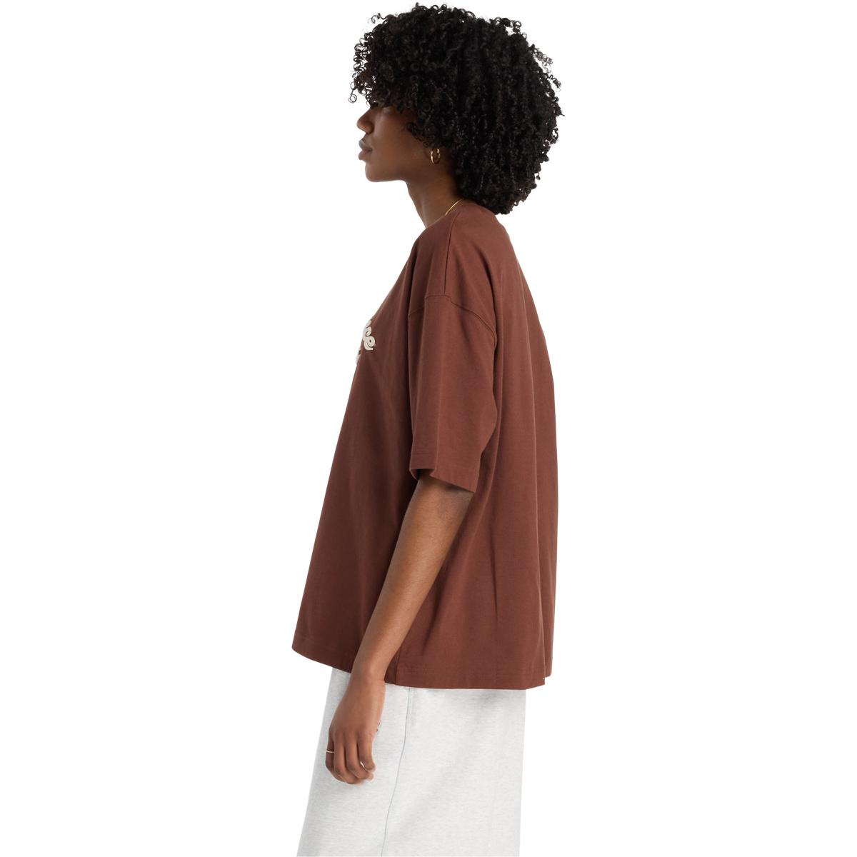 New Balance Linear Heritage Oversized T-shirt Dame Brown