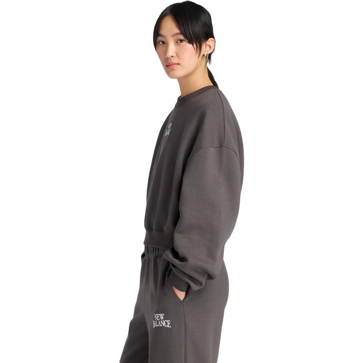 New Balance Linear Heritage Crew Sweatshirt Dame Grey