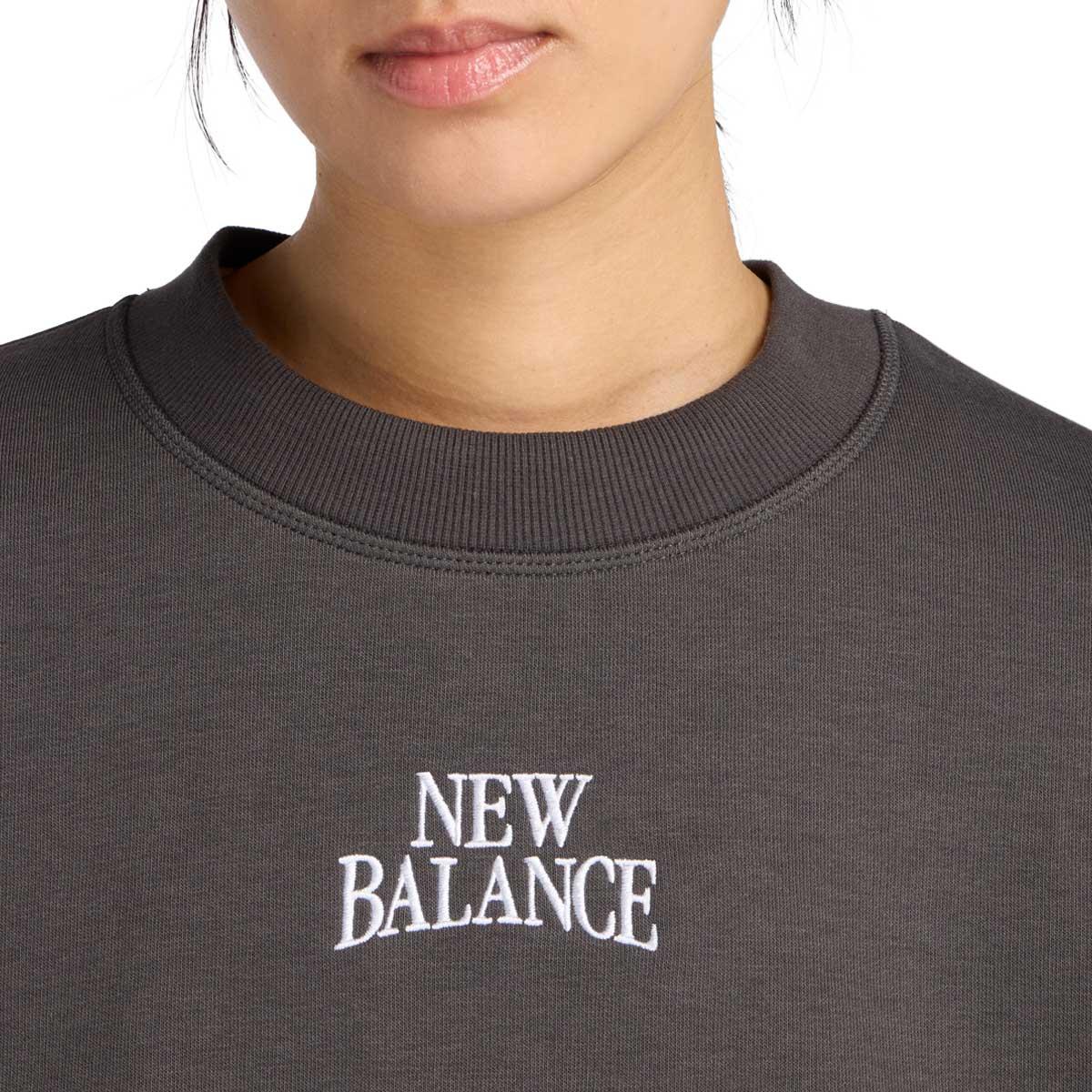 New Balance Linear Heritage Crew Sweatshirt Dame Grey