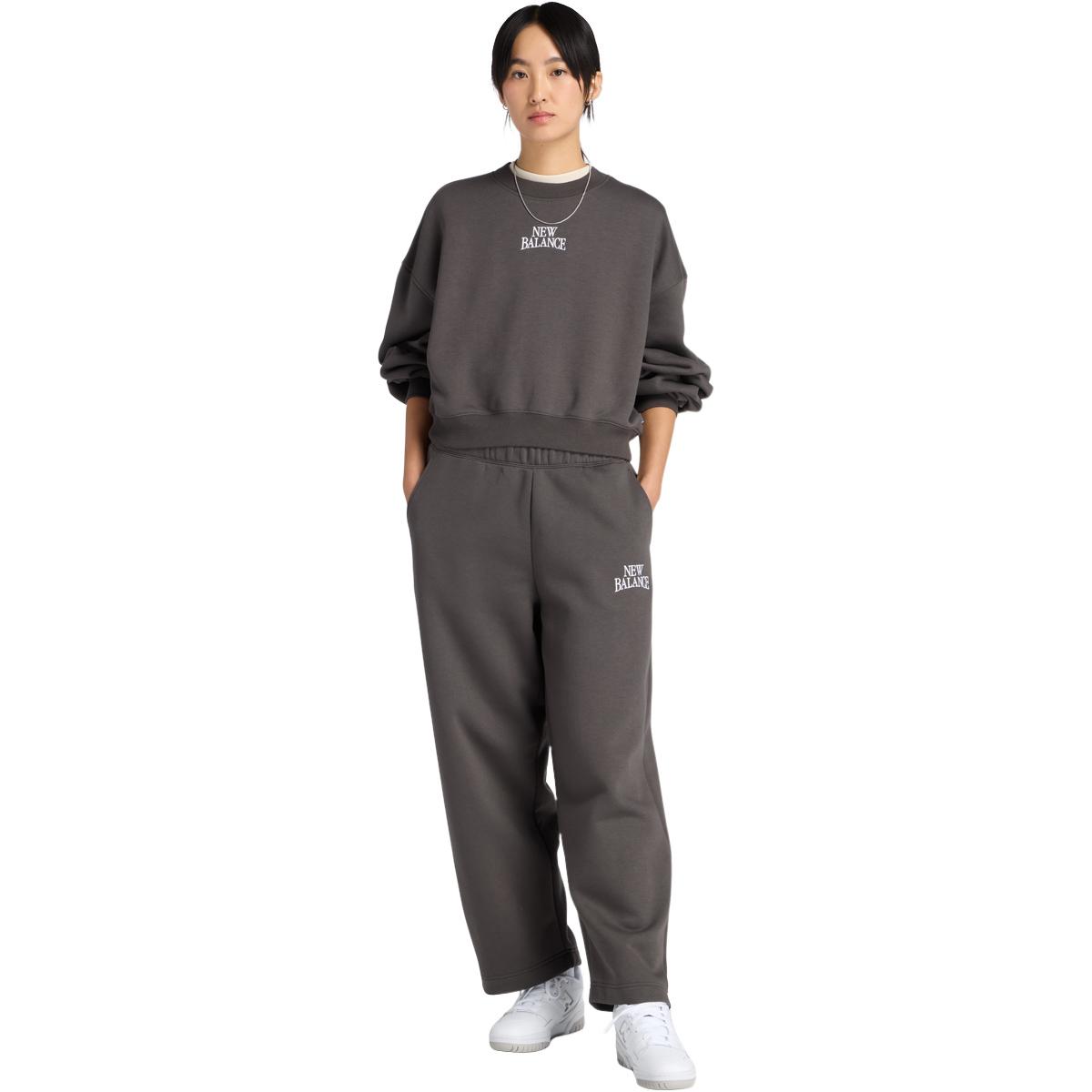 New Balance Linear Heritage Crew Sweatshirt Dame Grey