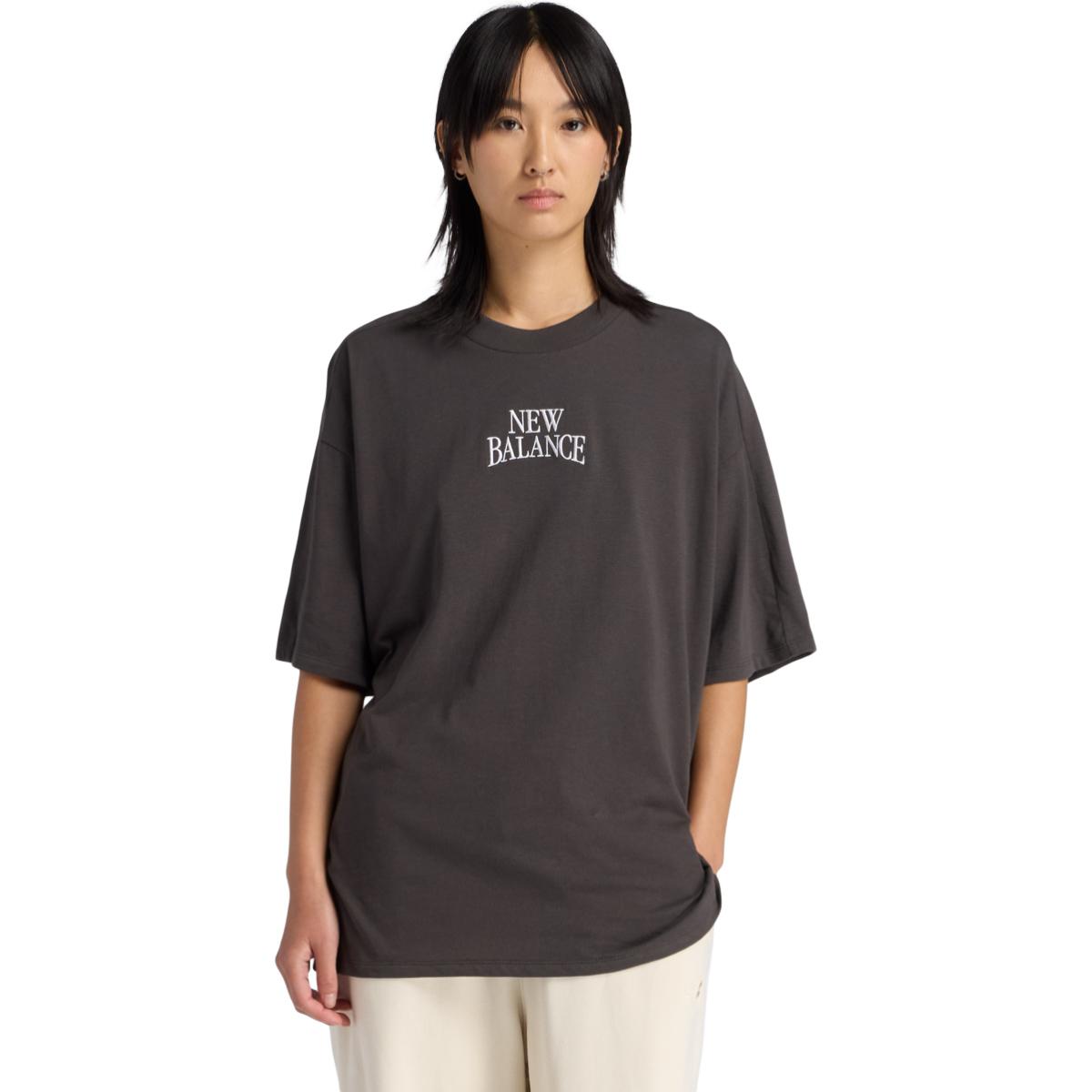New Balance Linear Heritage Oversized T-shirt Dame Black