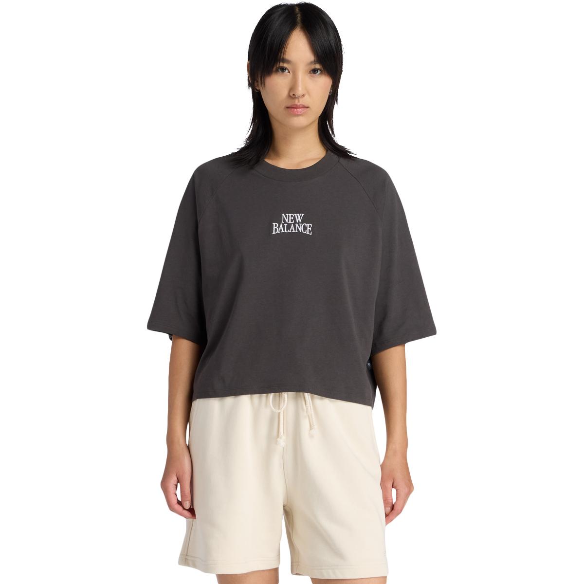 New Balance Linear Heritage Raglan T-shirt Dame Black