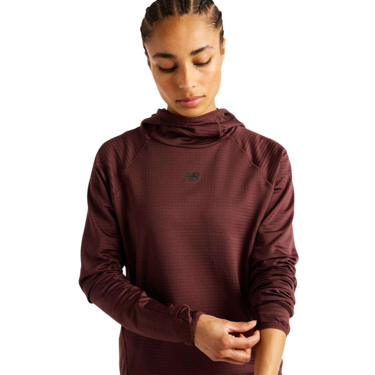 New Balance RC Essential Heat Grid Hoodie Løbetrøje Dame CHERRY LEATHER
