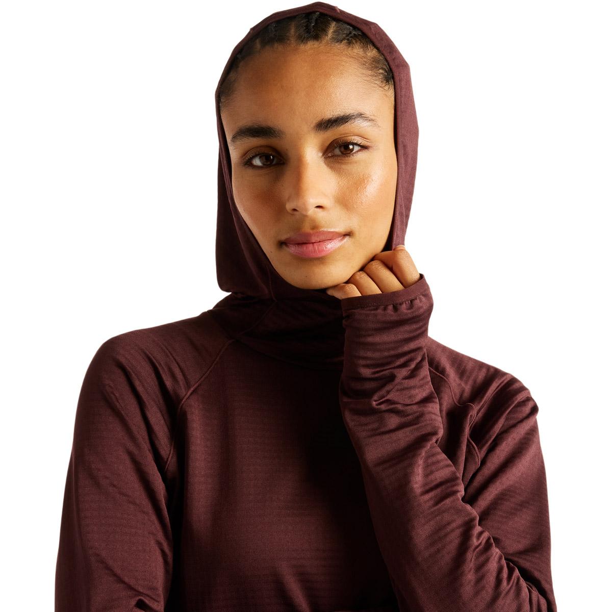 New Balance RC Essential Heat Grid Hoodie Løbetrøje Dame CHERRY LEATHER