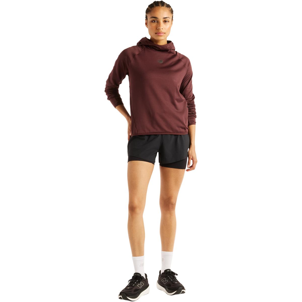 New Balance RC Essential Heat Grid Hoodie Løbetrøje Dame CHERRY LEATHER