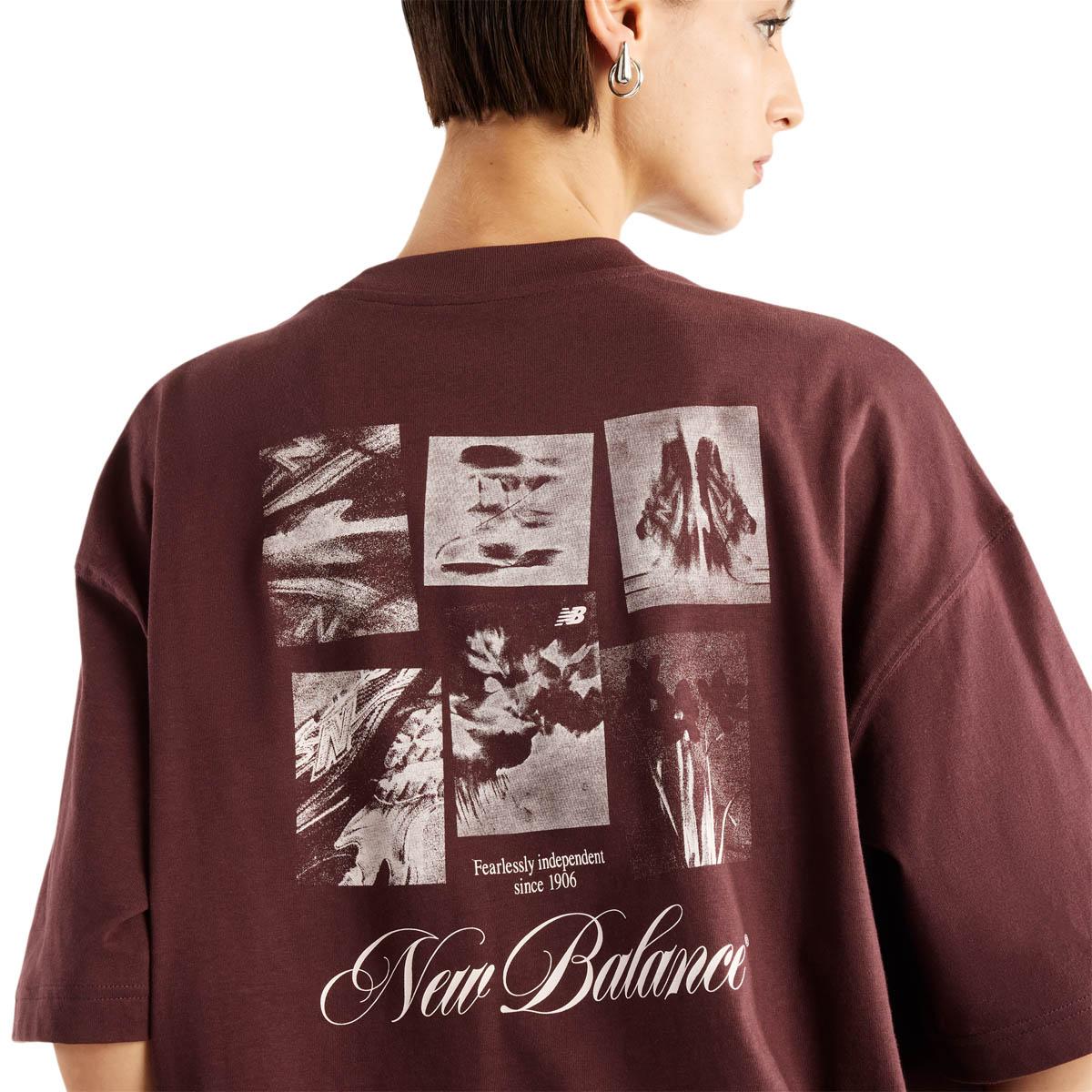 New Balance Pressed Flowers Memories Oversized T-shirt Dame CHERRY LEATHER