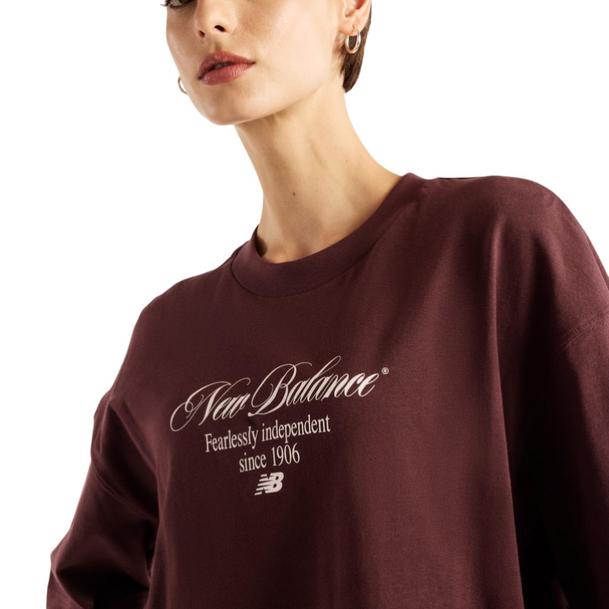 New Balance Pressed Flowers Memories Oversized T-shirt Dame CHERRY LEATHER