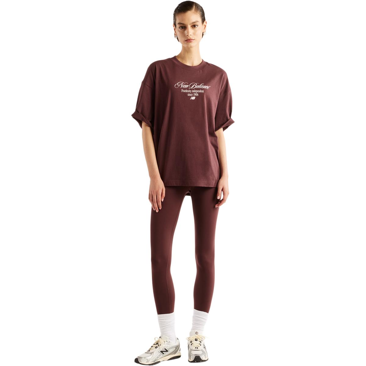 New Balance Pressed Flowers Memories Oversized T-shirt Dame CHERRY LEATHER