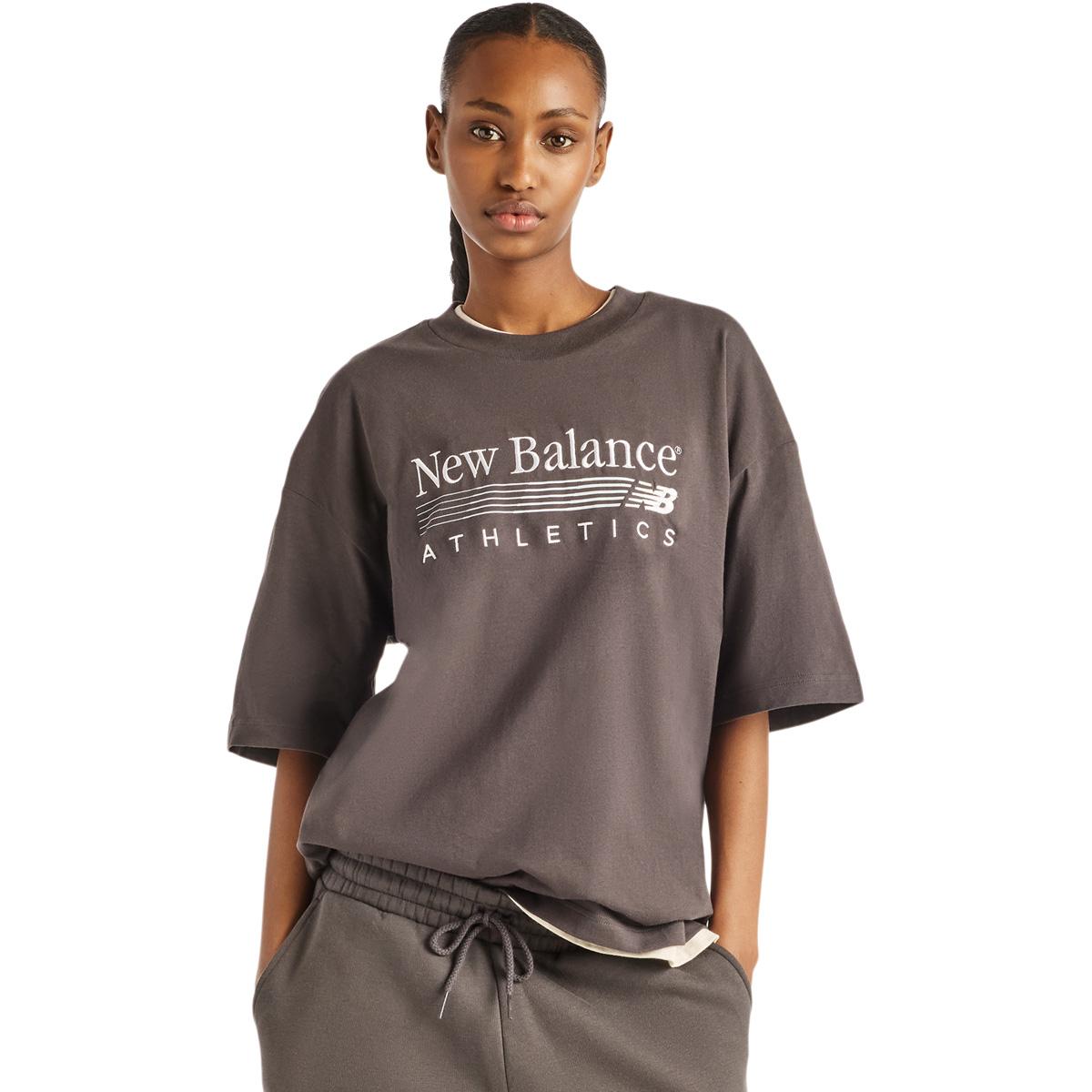 New Balance Trackside Oversized T-shirt Dame BLACK CEMENT