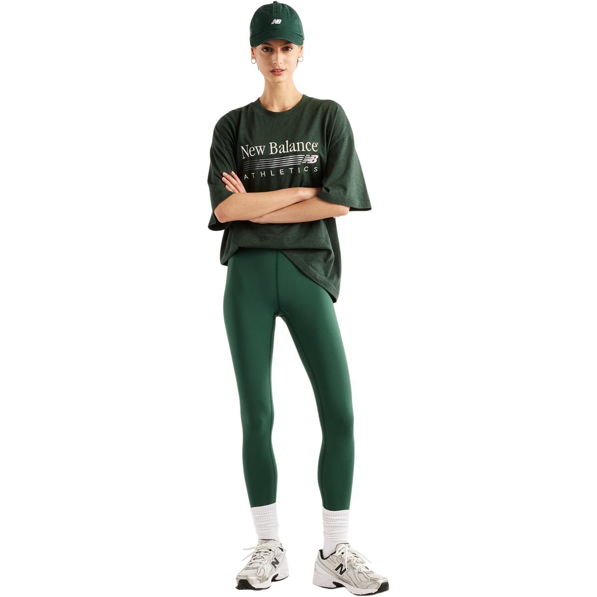 New Balance Trackside Oversized T-skjorte Dame NORDIC GREEN HEATHER