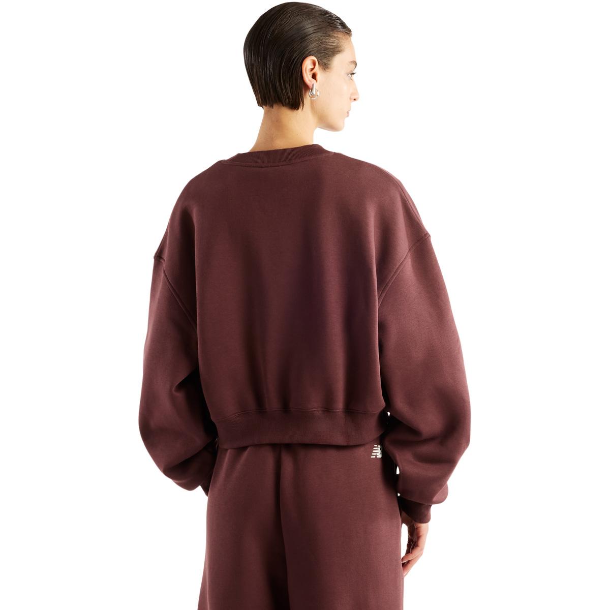 New Balance Trackside Crew Sweatshirt Dame CHERRY LEATHER