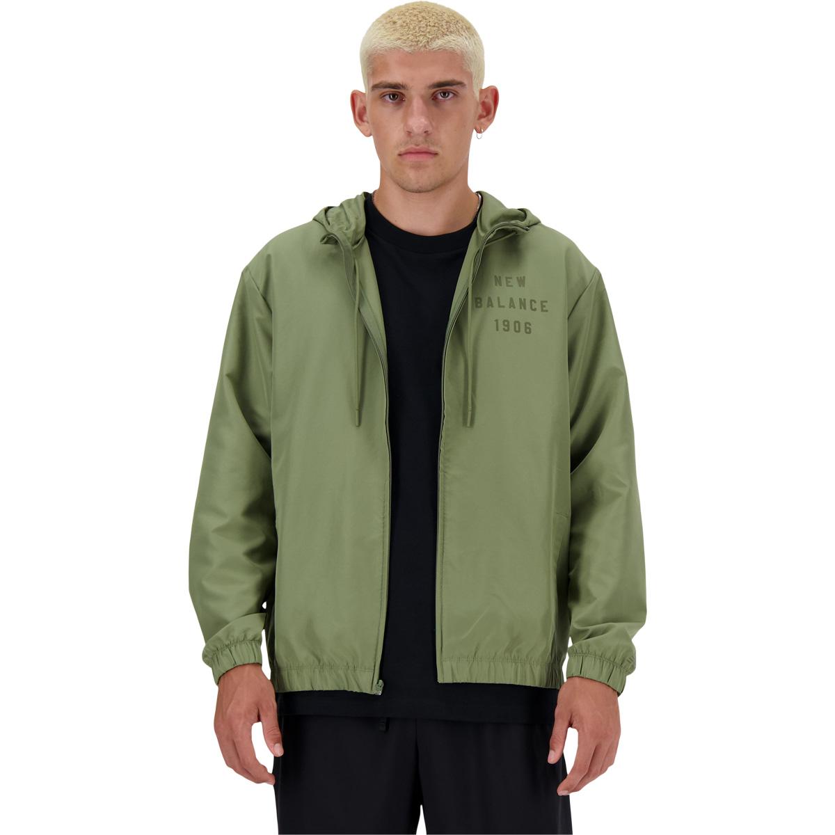 New Balance Graphic Full Zip Woven Jakke Herre DARK OLIVINE