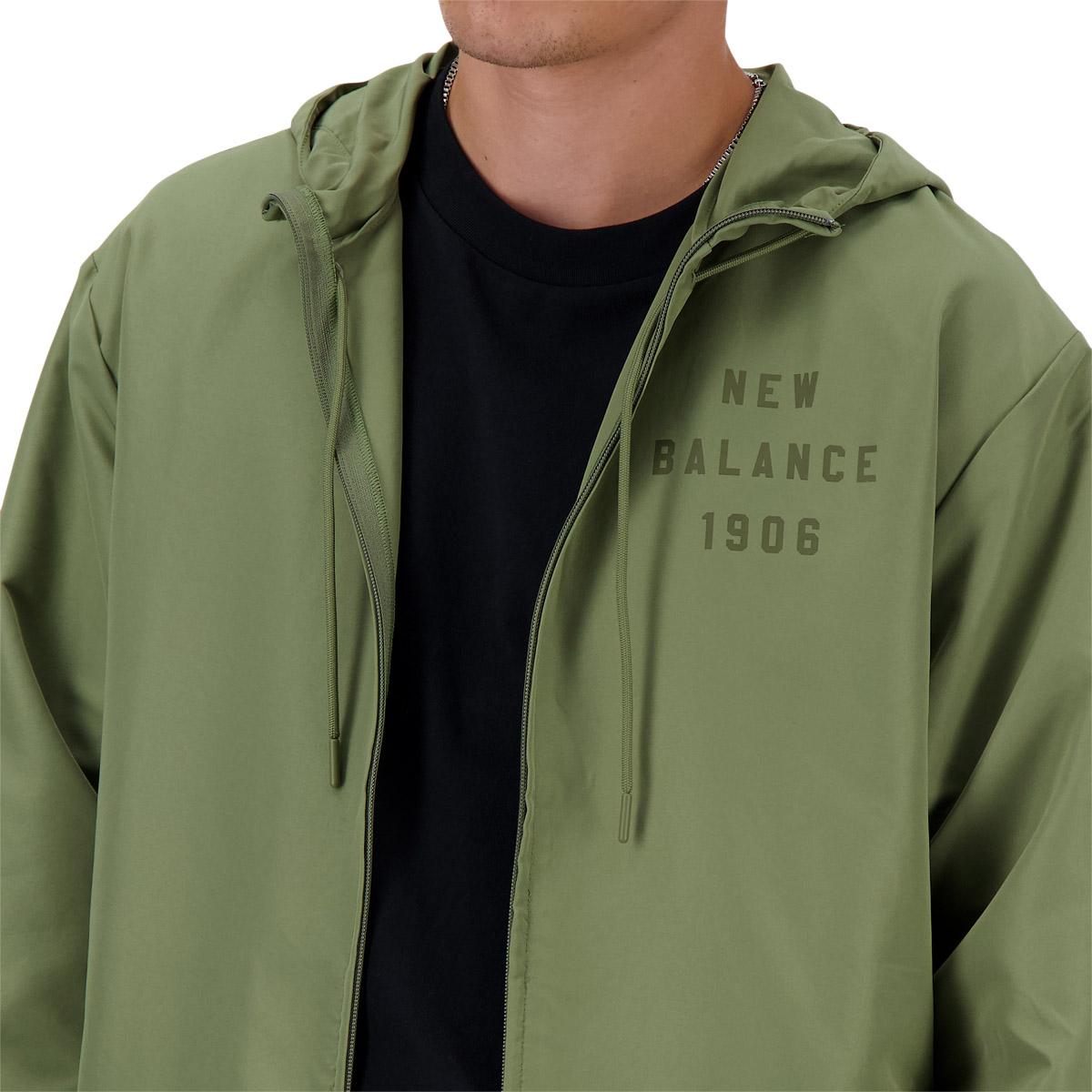 New Balance Graphic Full Zip Woven Jakke Herre DARK OLIVINE