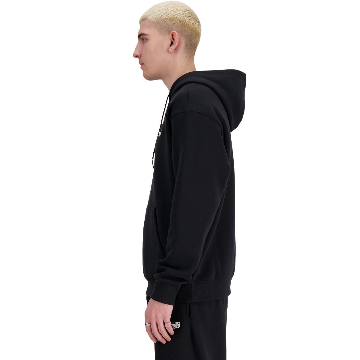 New Balance Small Logo French Terry Hættetrøje Herre Black