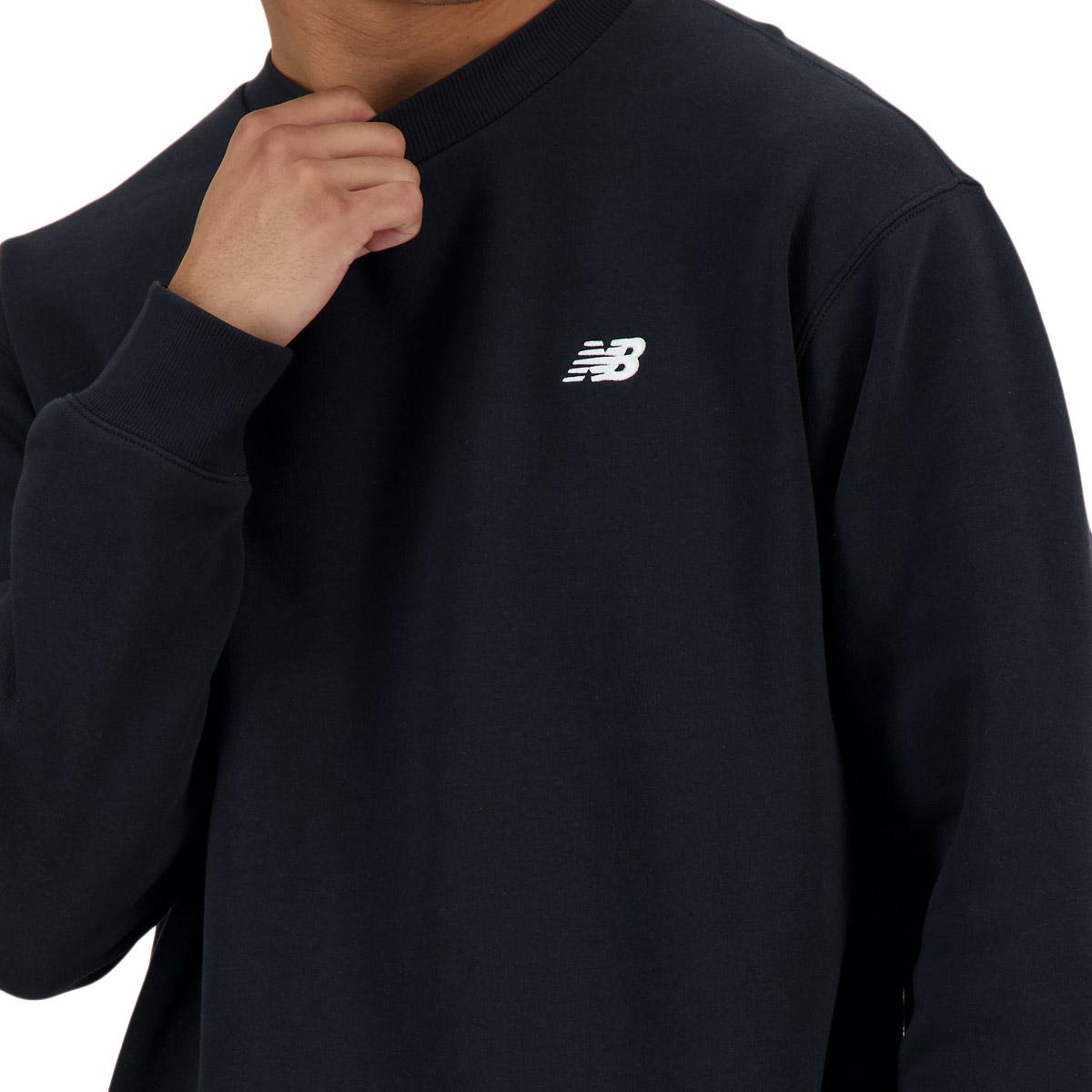 New Balance Small Logo Brushed Crew Sweatshirt Herre Black