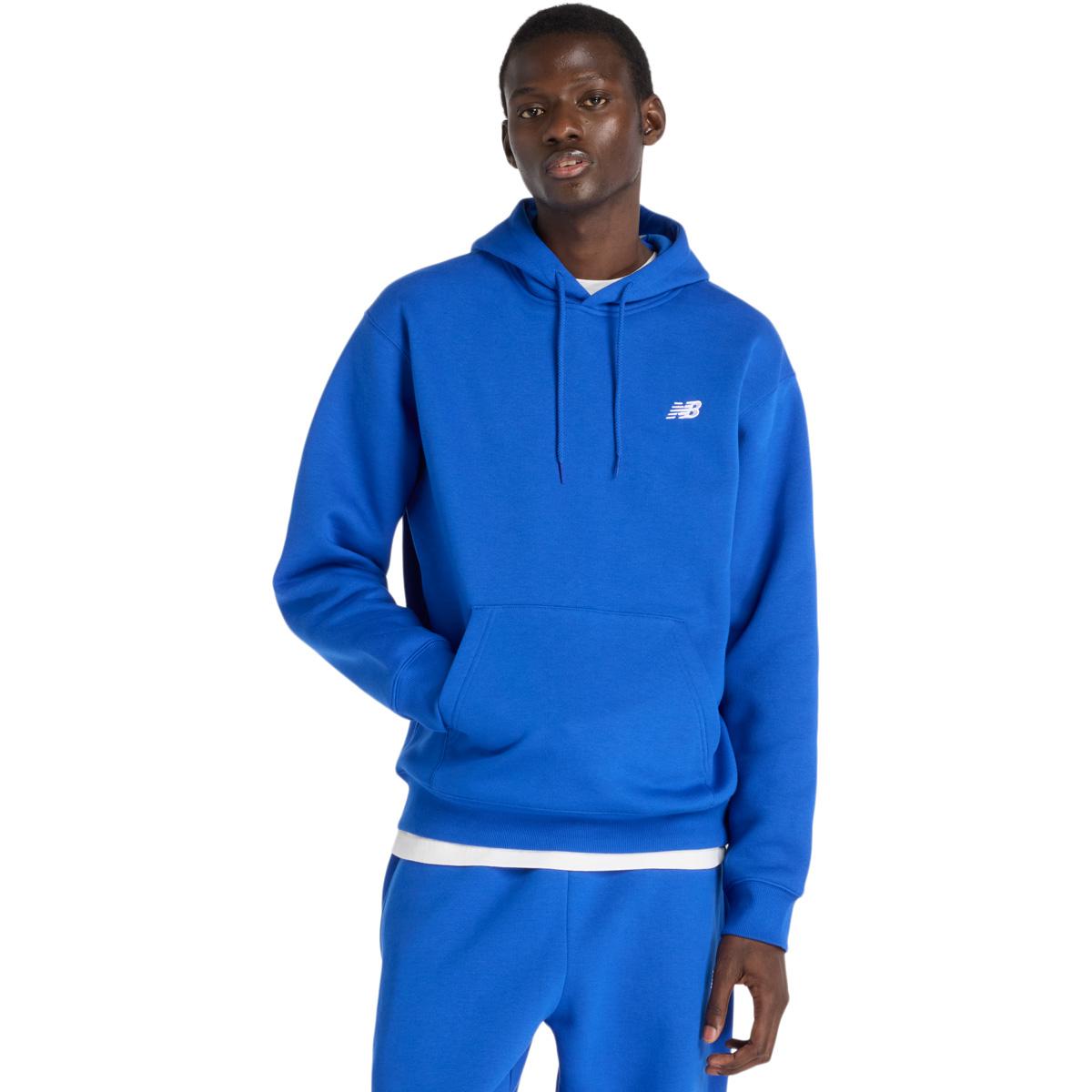 New Balance Small Logo Brushed Crew Hættetrøje Herre Blue