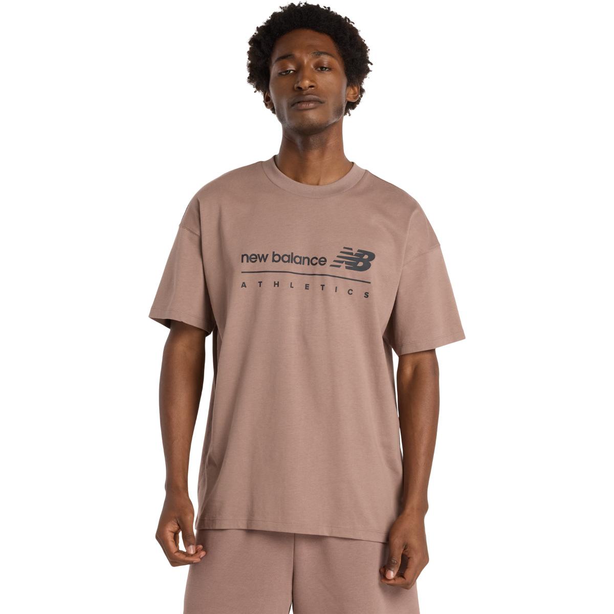 New Balance Linear Graphic T-shirt Herre Brown