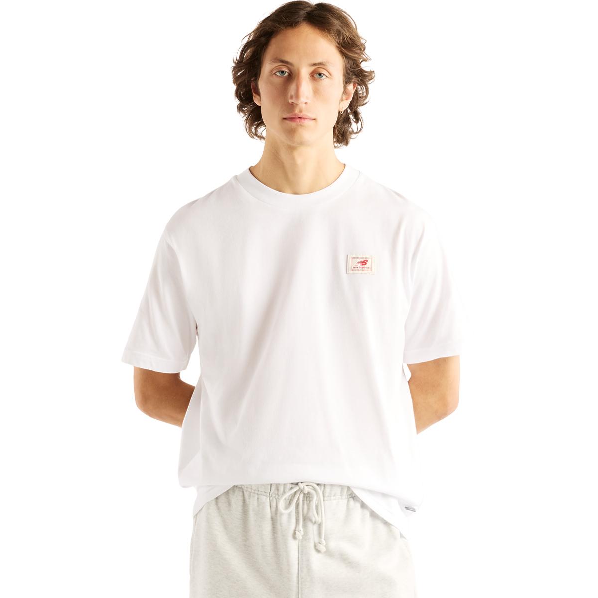 New Balance Woven Label T-skjorte Herre WHITE
