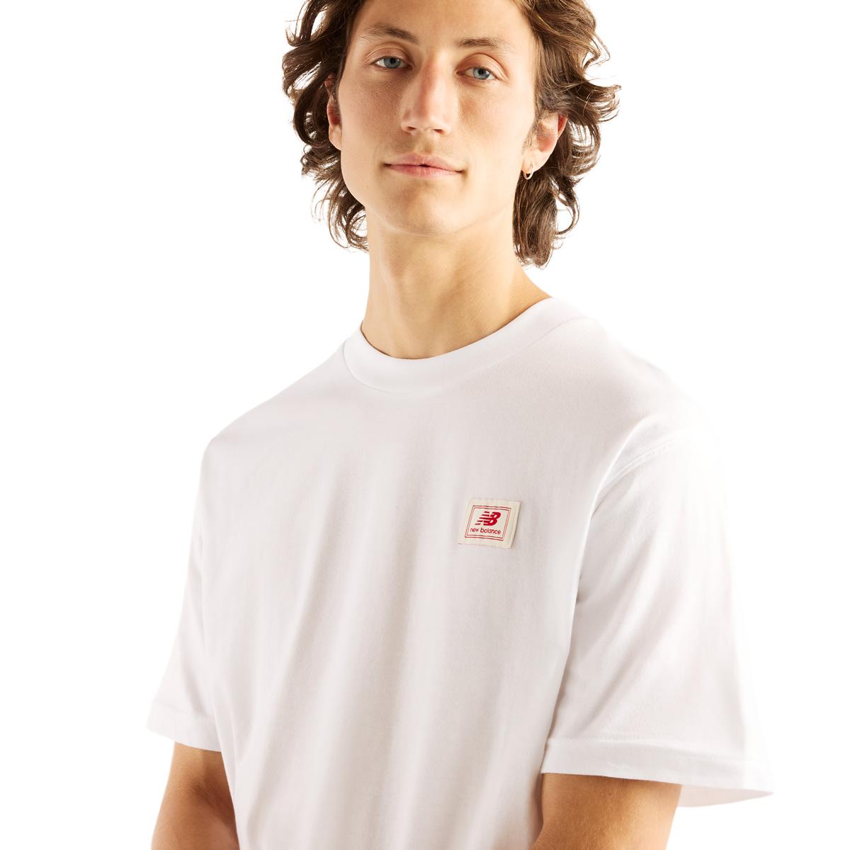 New Balance Woven Label T-skjorte Herre WHITE