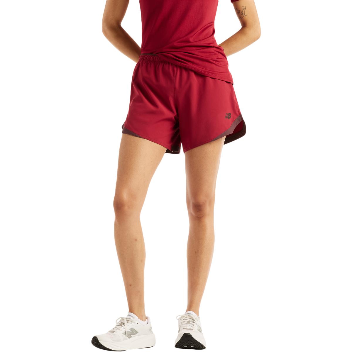 New Balance Athletics Run 5" Løbeshorts Dame PODIUM RED