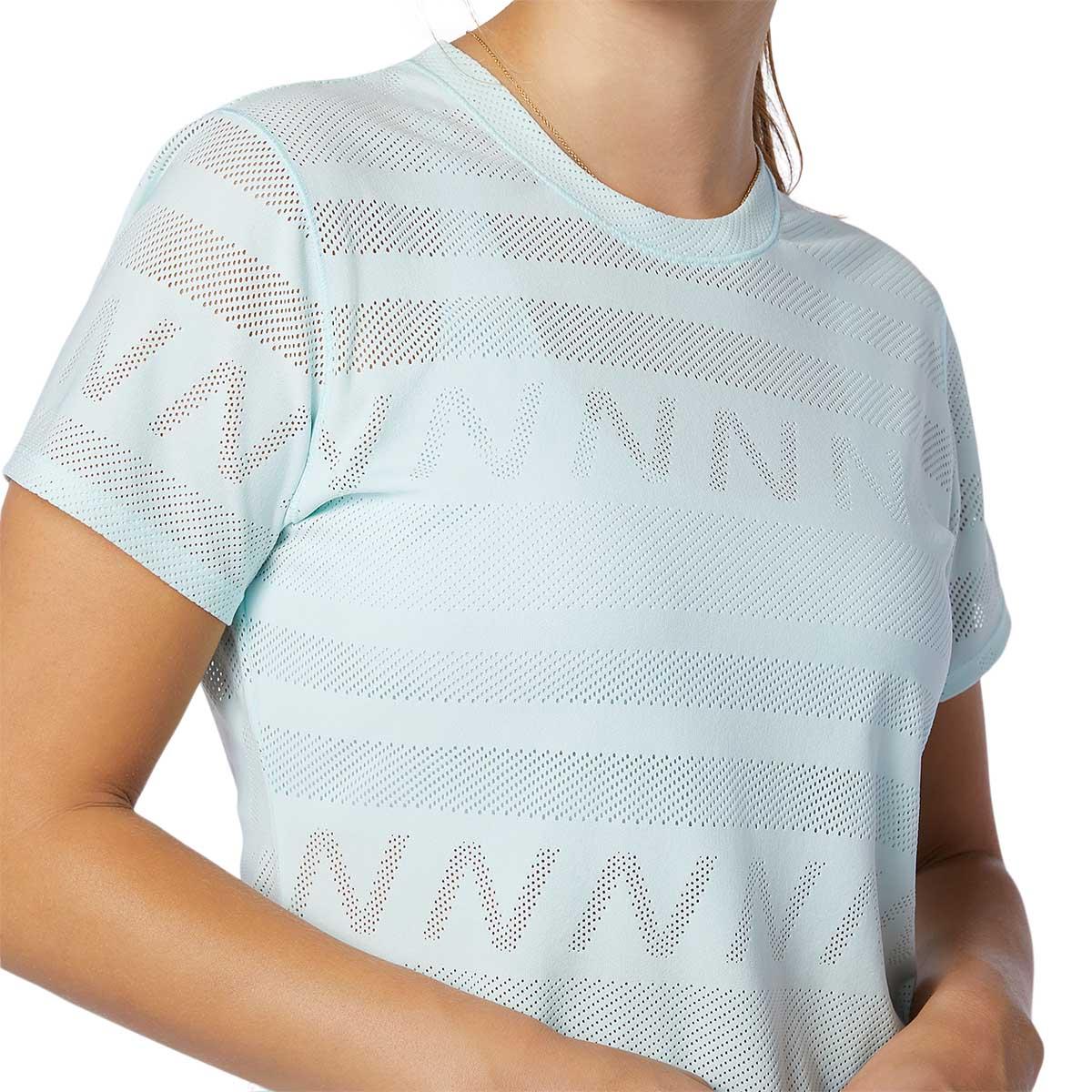 New Balance Q Speed Jacquard Løbe T-shirt Dame PALE BLUE CHILL