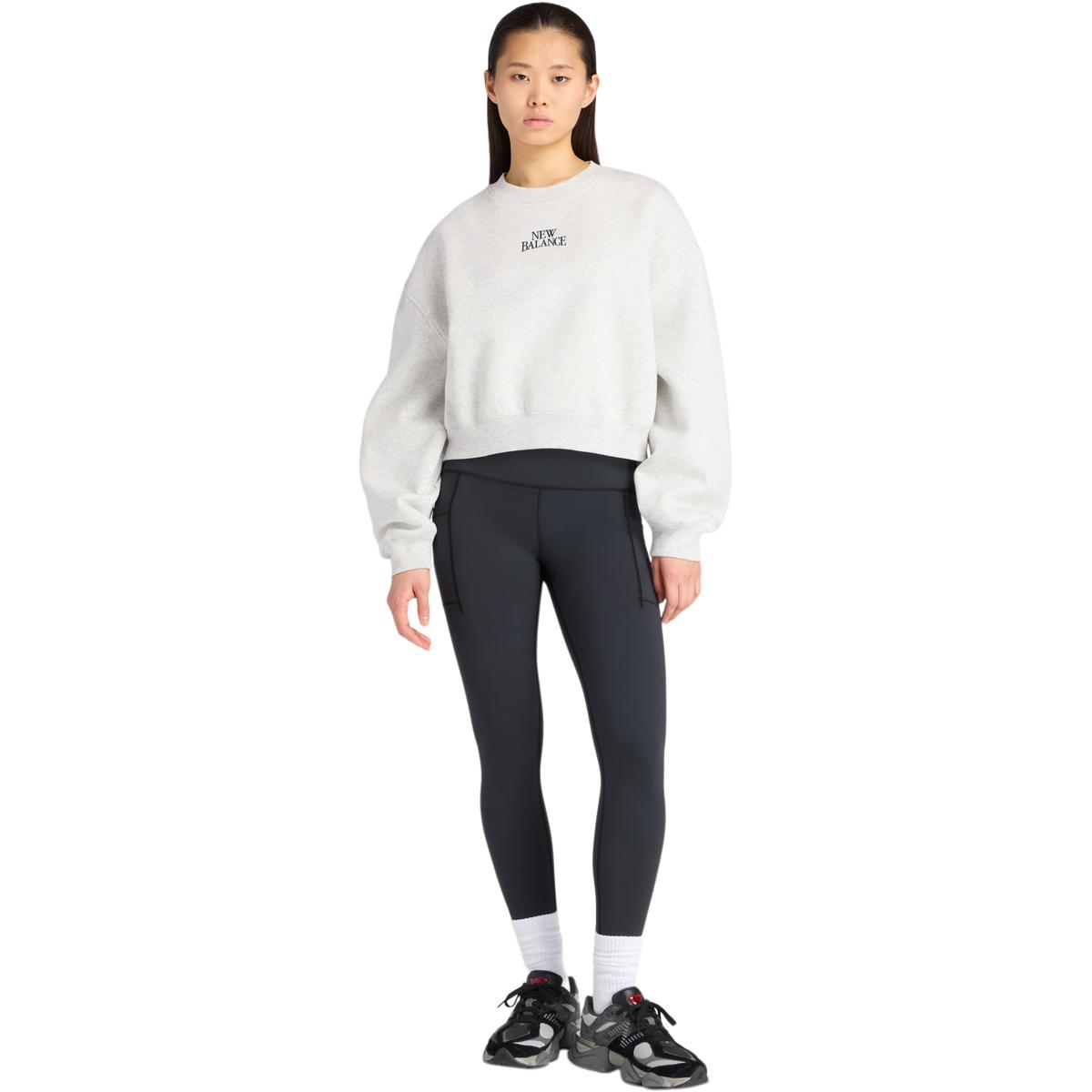 New Balance Linear Heritage Crew Sweatshirt Dame Grey
