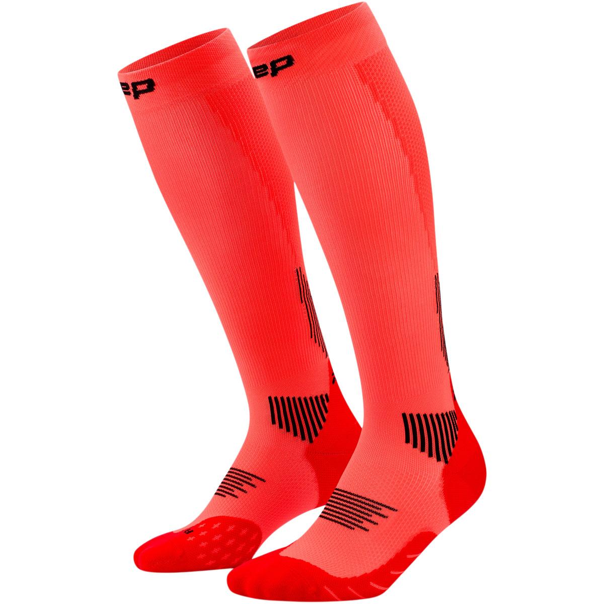 CEP Run 5.0 Kompressionsløbestrømper Dame neon coral