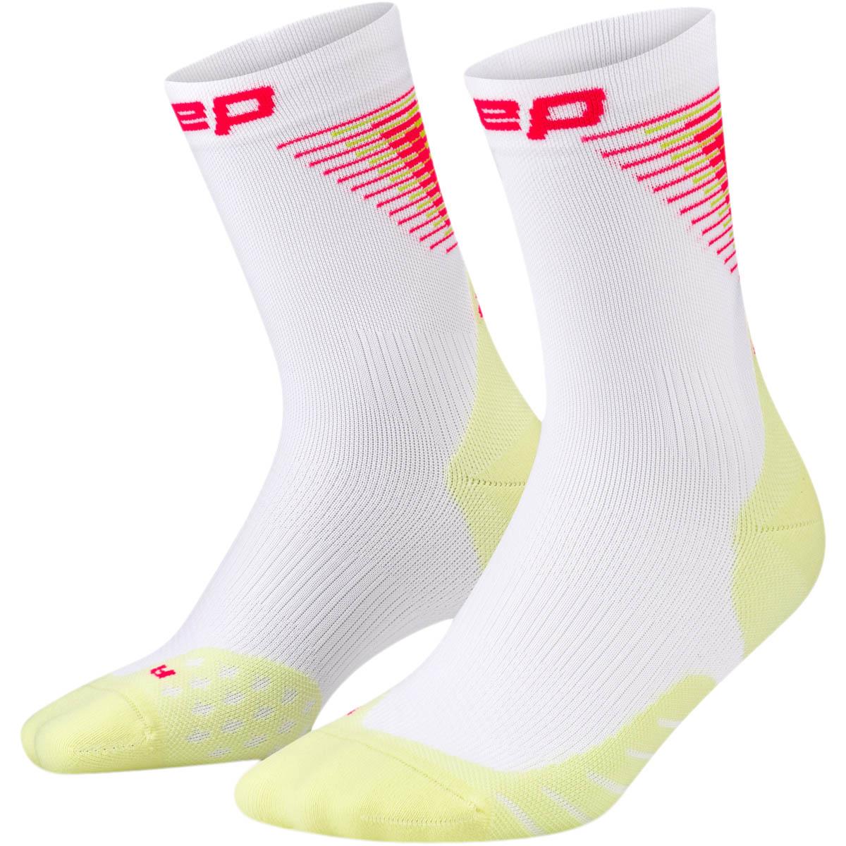 CEP Run Edition Halo Løbestrømper Herre white/lime