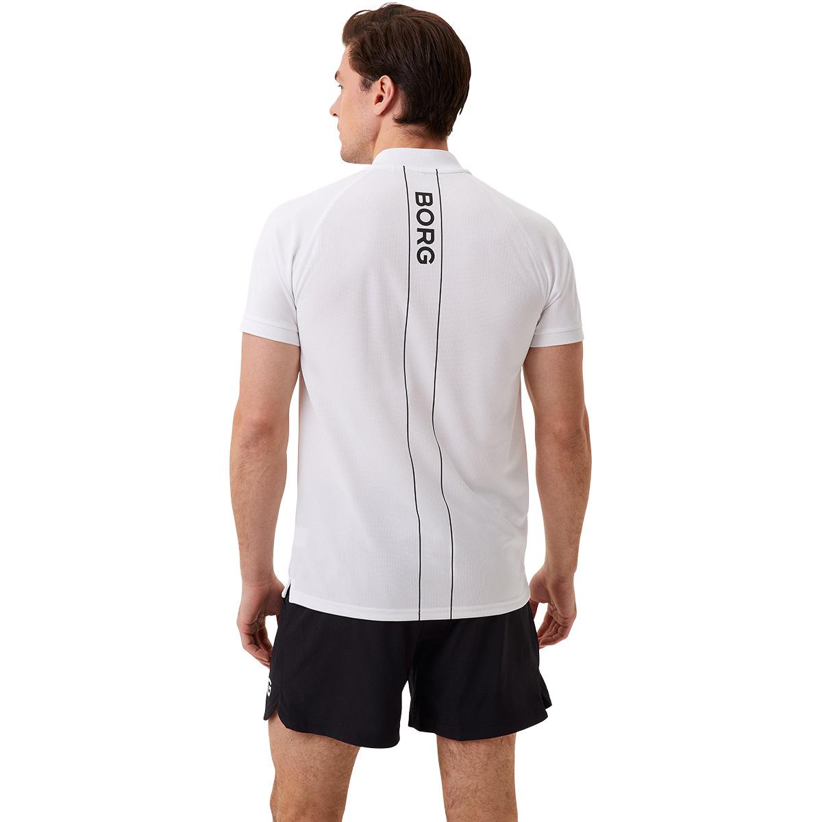Björn Borg Ace Performance Zip Tennis Polo T-skjorte Herre BRILLIANT WHITE