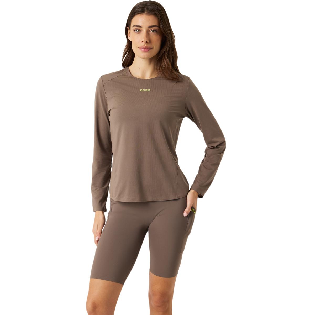 Björn Borg Running Feather Langermet Løpe T-skjorte Dame Light Brown