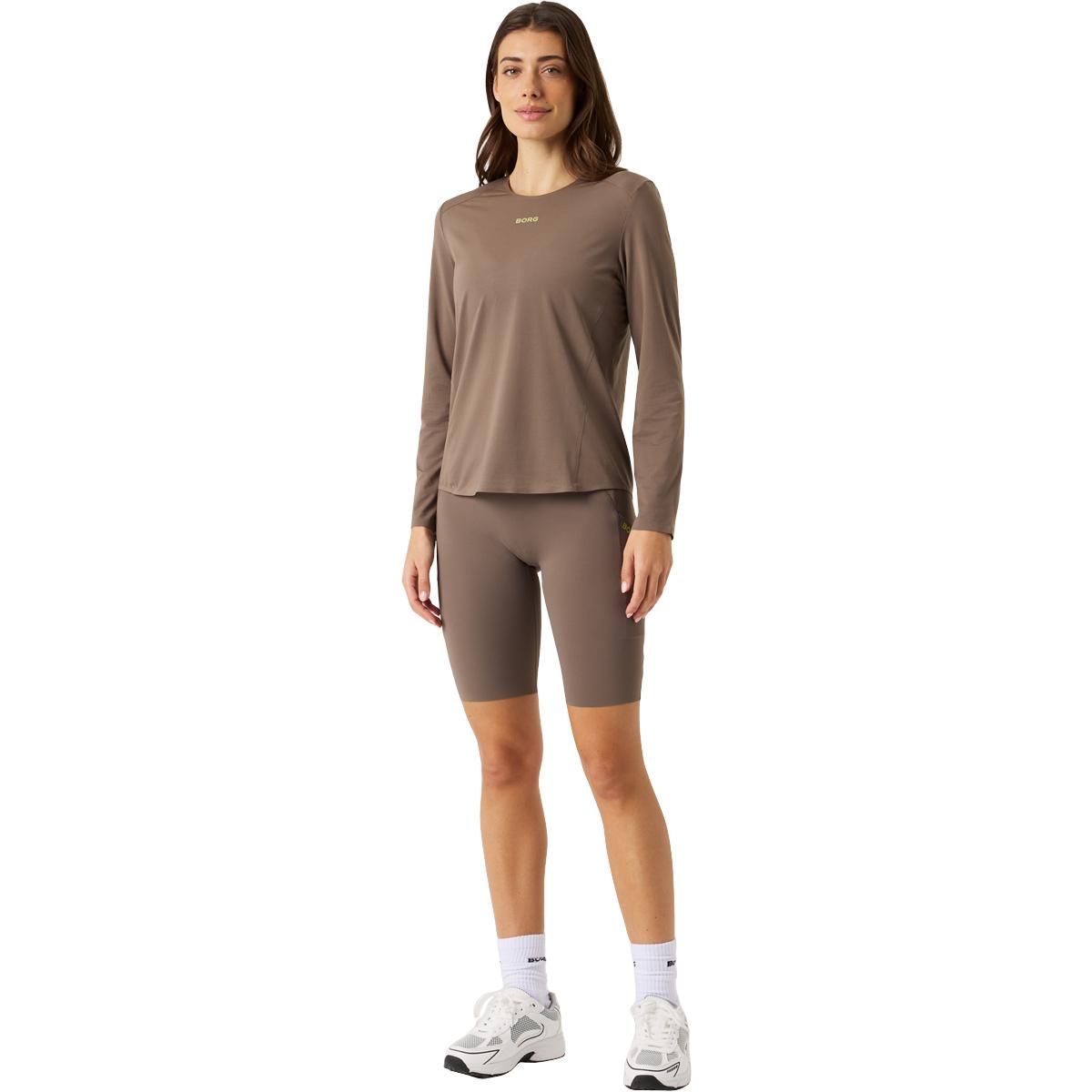 Björn Borg Running Feather Langermet Løpe T-skjorte Dame Light Brown