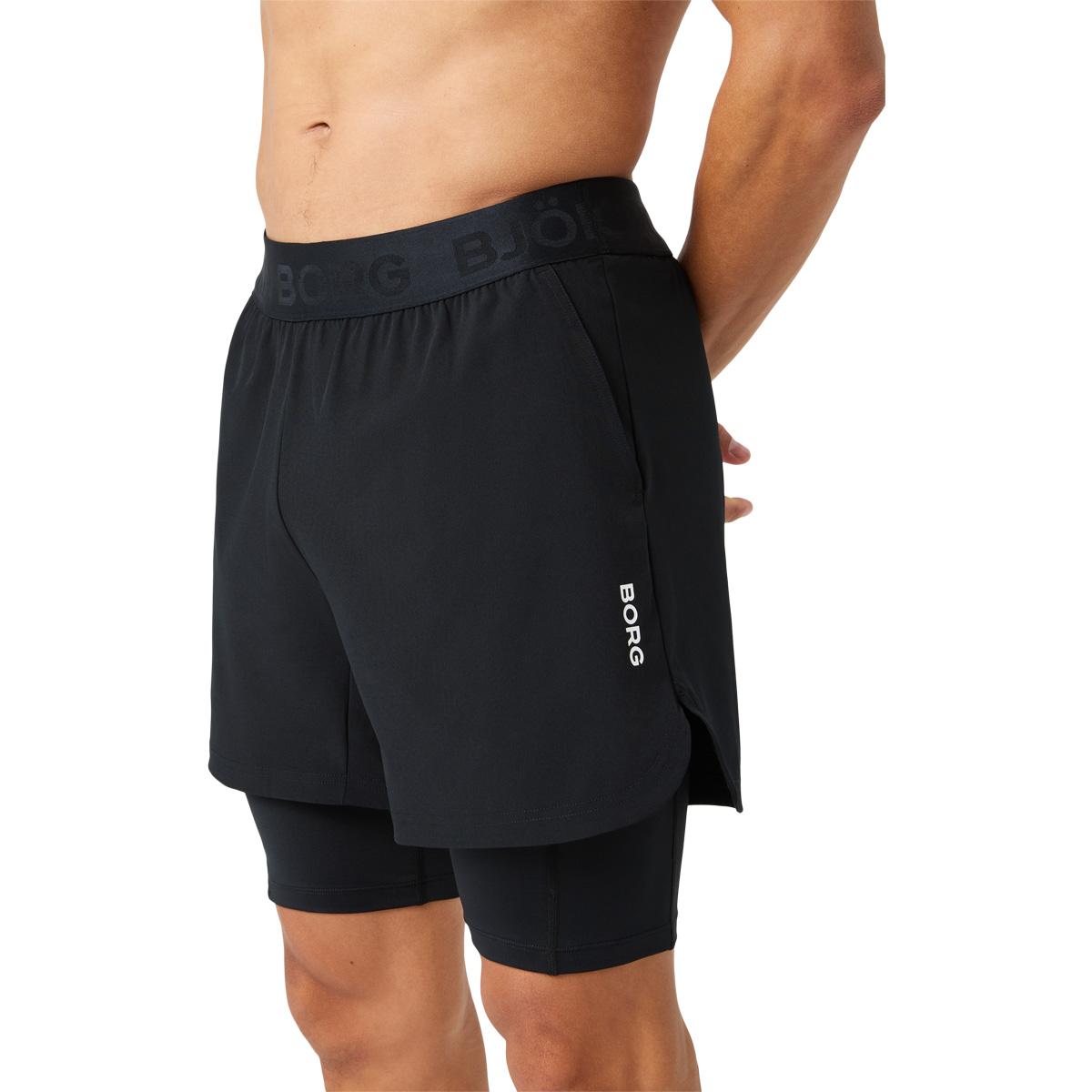 Björn Borg Borg 2in1 Treningsshorts Herre Black Beauty