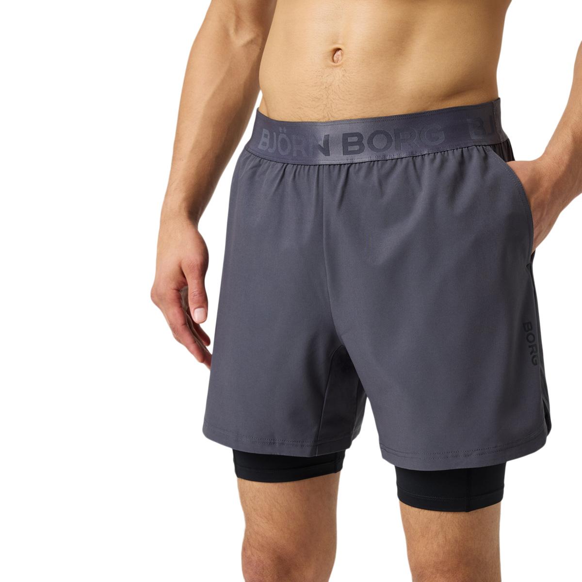 Björn Borg Borg 2in1 Treningsshorts Herre ASPHALT