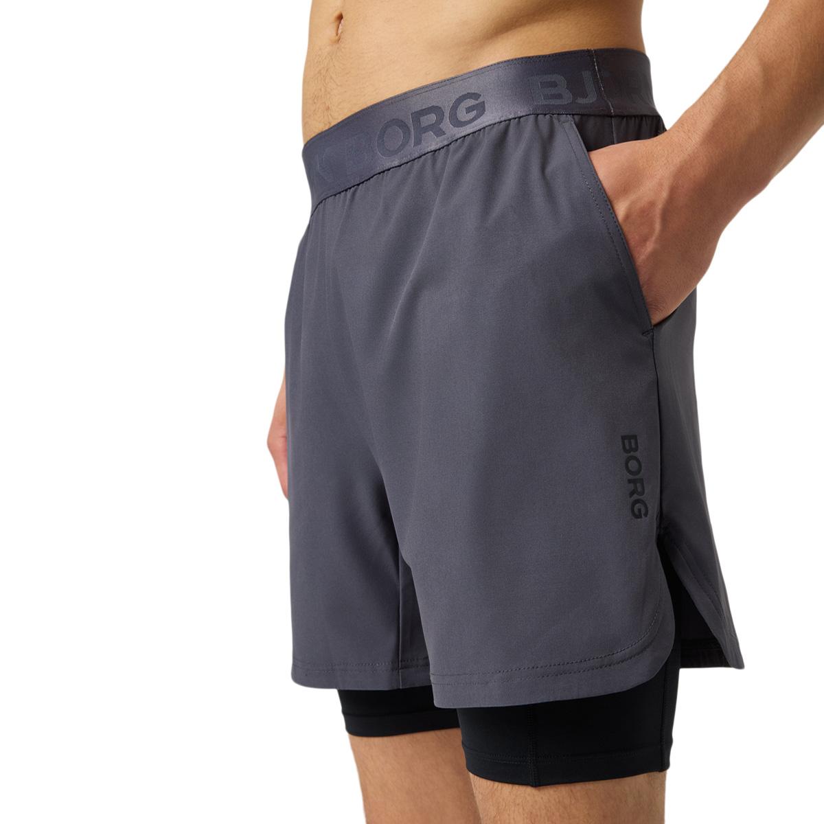 Björn Borg Borg 2in1 Treningsshorts Herre ASPHALT