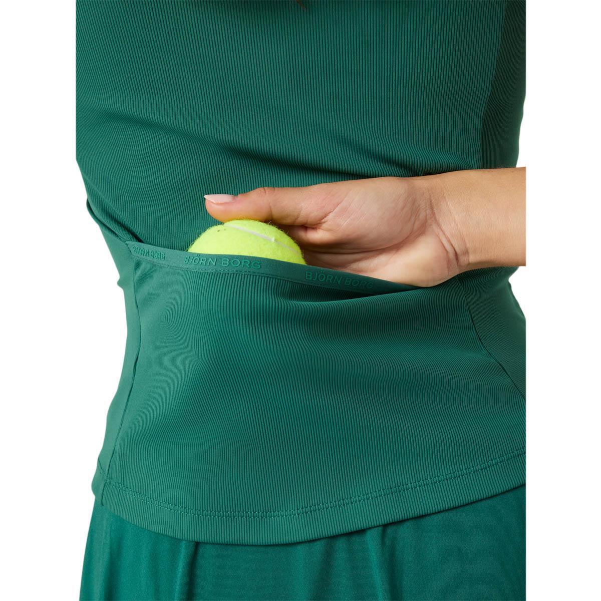 Björn Borg Ace Pocket Ribbed Tennistopp Dame Green