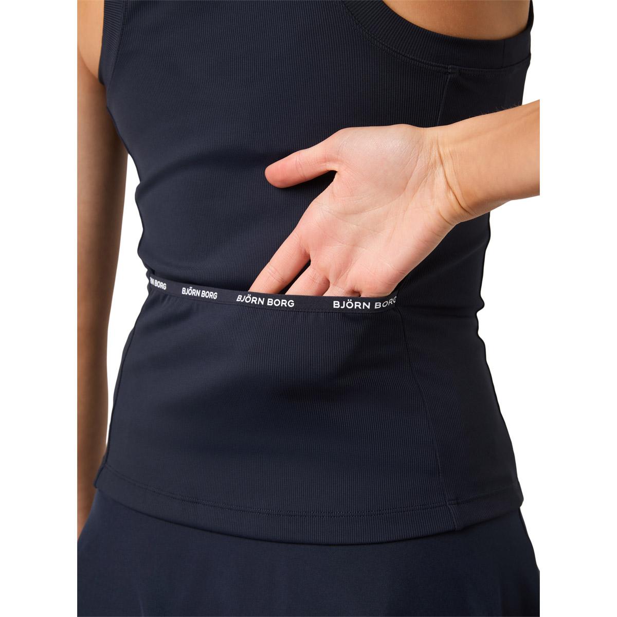 Björn Borg Ace Pocket Ribbed Tennistopp Dame NIGHT SKY