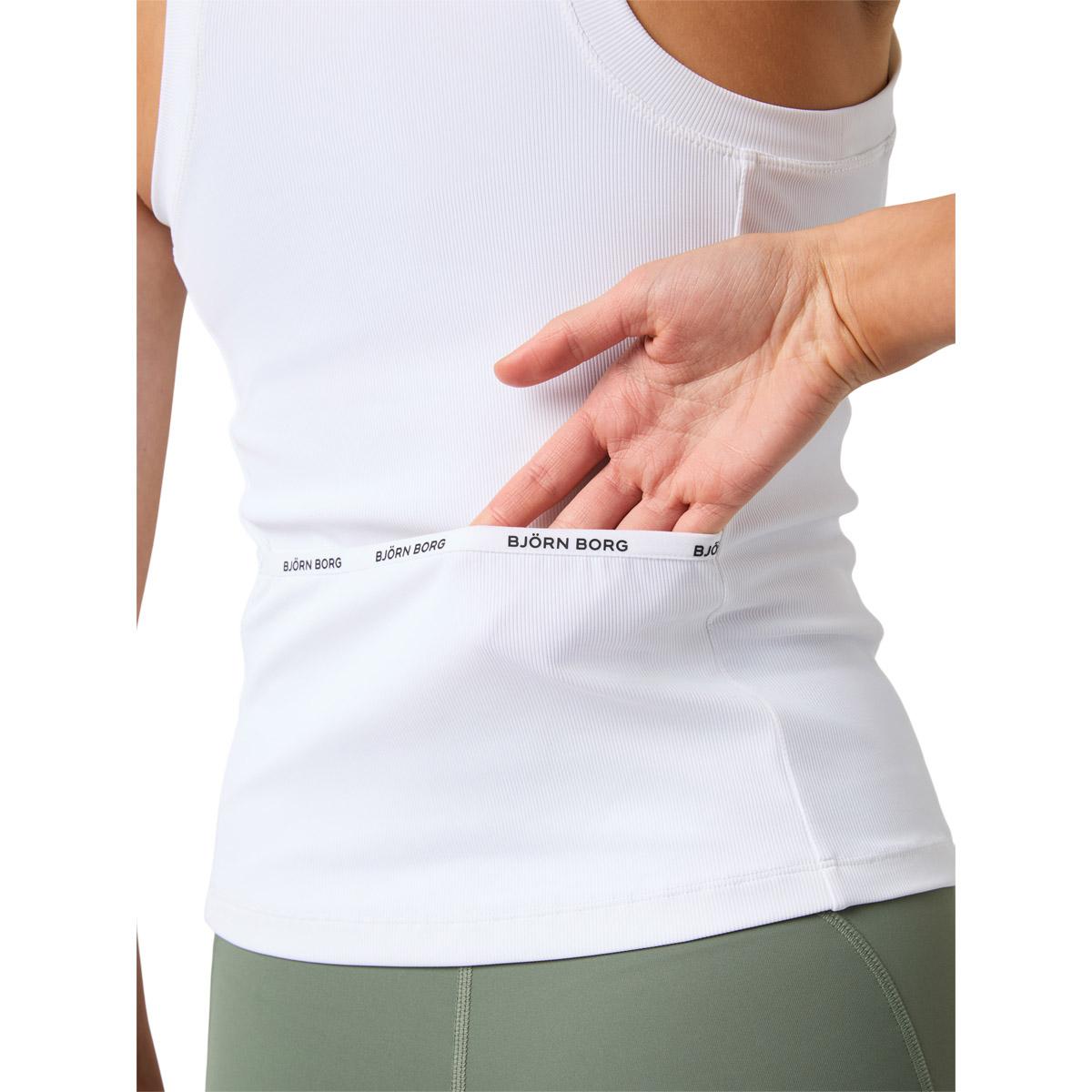 Björn Borg Ace Pocket Ribbed Tennistopp Dame BRILLIANT WHITE