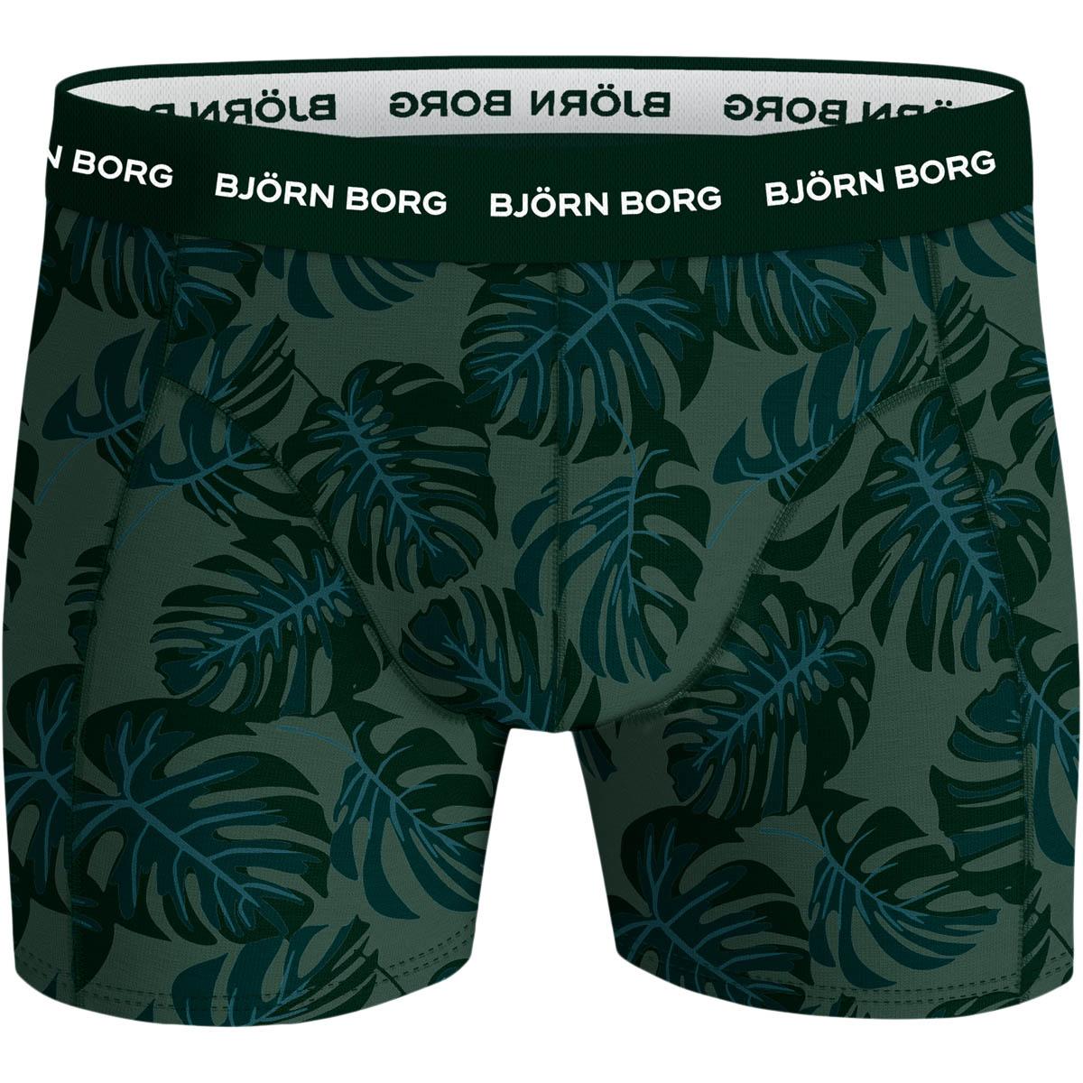 Björn Borg 3-Pack Cotton Stretch Boxershorts Herre Black/Green