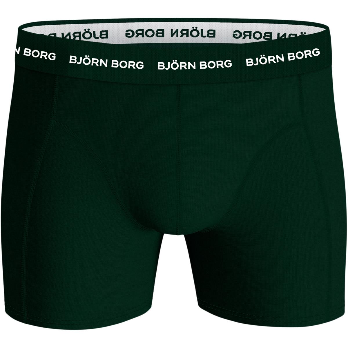 Björn Borg 3-Pack Cotton Stretch Boxershorts Herre Black/Green