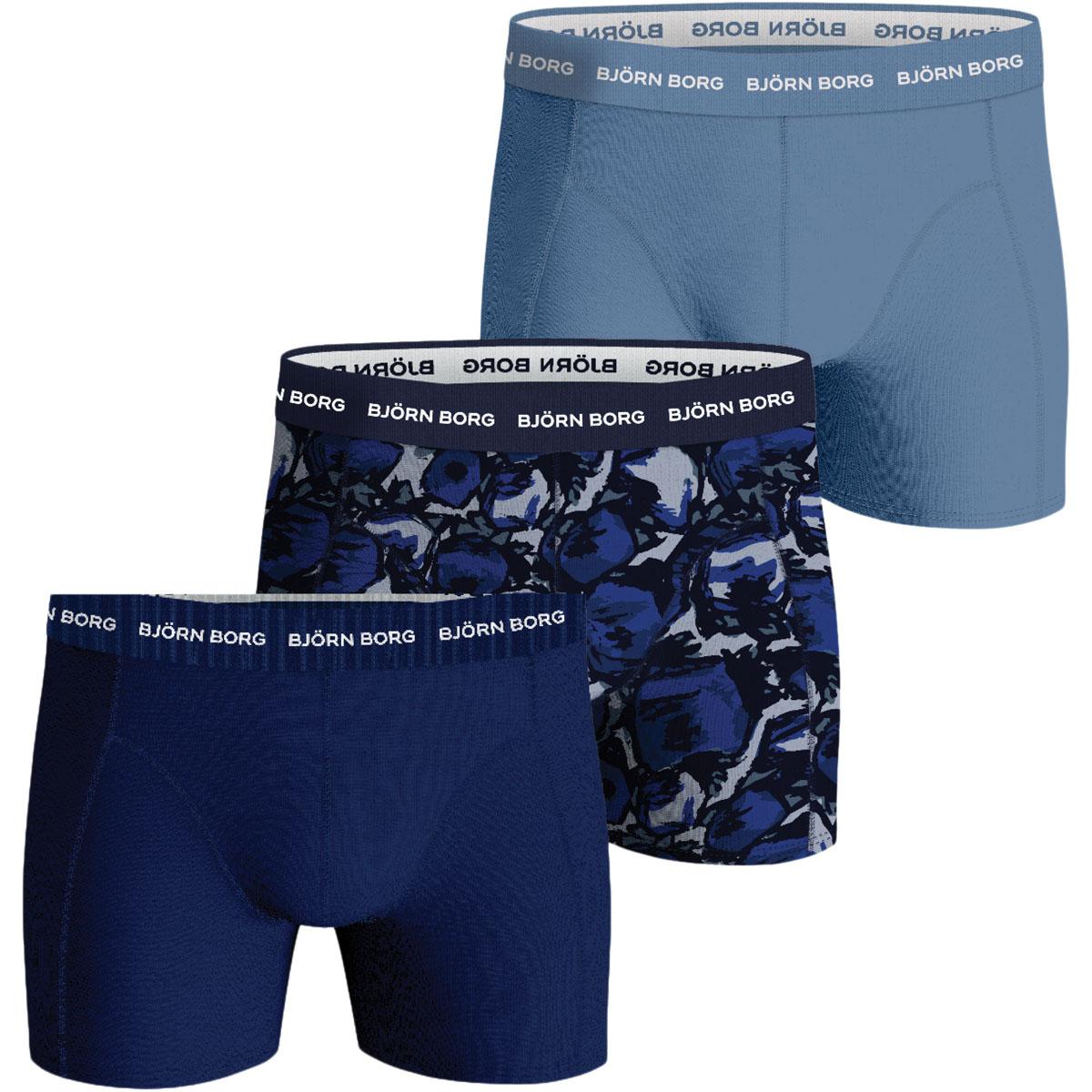 Björn Borg 3-Pack Cotton Stretch Boxershorts Herre Navy/Blue