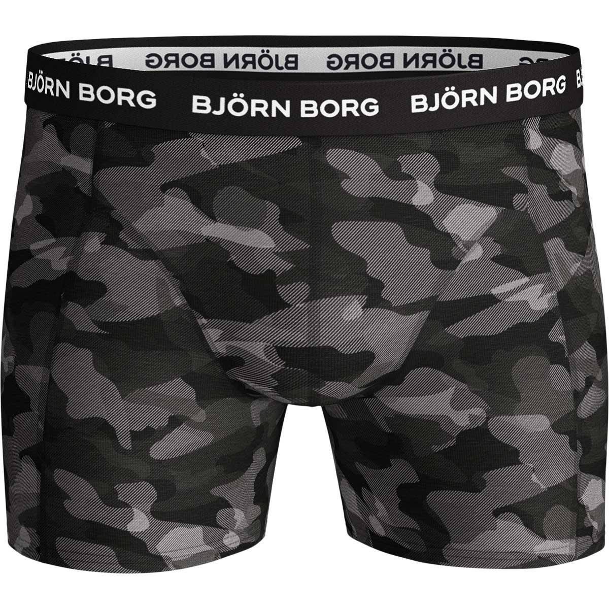 Björn Borg 3-Pack Cotton Stretch Boxershorts Herre Grey/Black