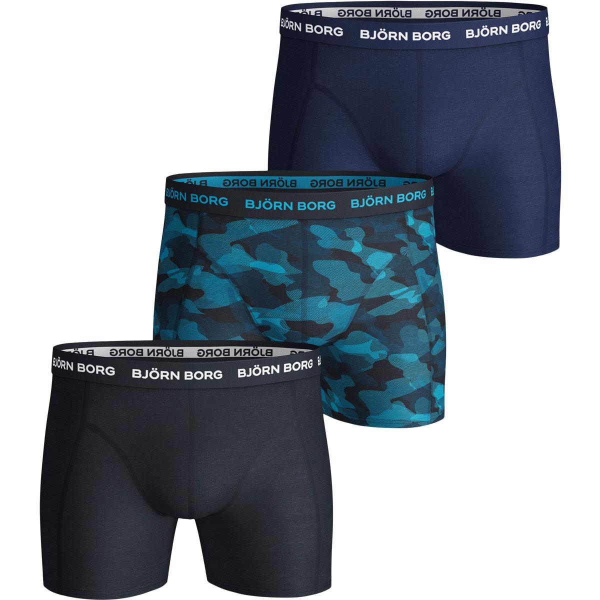 Björn Borg 3-Pack Cotton Stretch Boxershorts Herre Navy