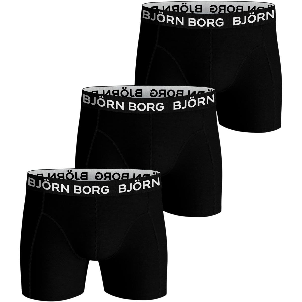 Björn Borg 3-Pack Cotton Stretch Boxershorts Herre Black