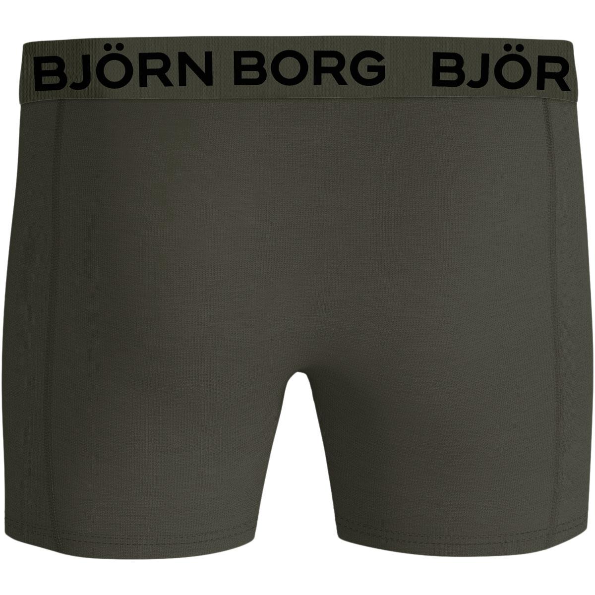 Björn Borg 3-Pack Cotton Stretch Boxershorts Herre Green/Black