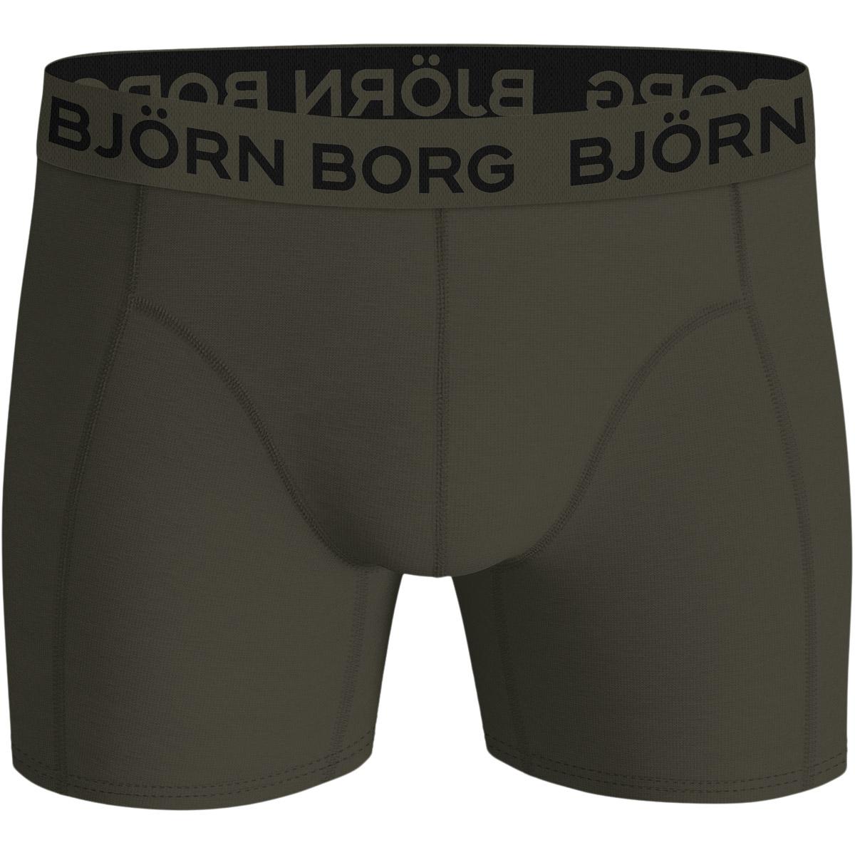 Björn Borg 3-Pack Cotton Stretch Boxershorts Herre Green/Black
