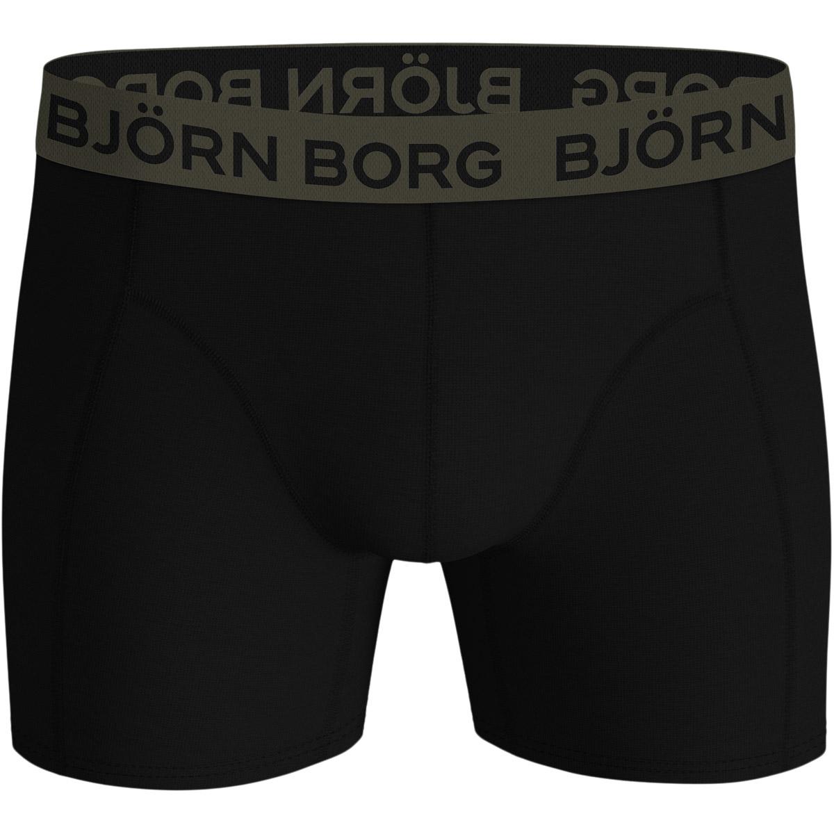 Björn Borg 3-Pack Cotton Stretch Boxershorts Herre Green/Black