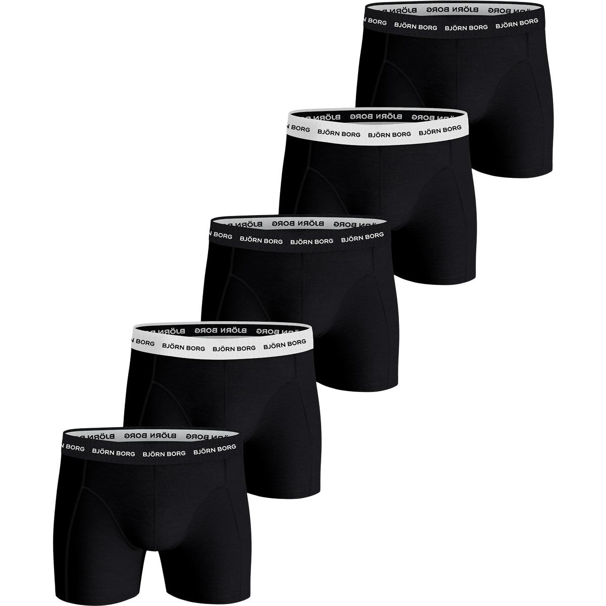 Björn Borg 5-Pack Cotton Stretch Boxershorts Herre Black